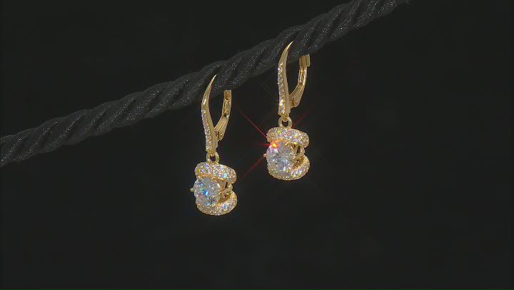 Cubic Zirconia 18k Yellow Gold Over Silver Pendant With Chain and Earrings Set. Video Thumbnail