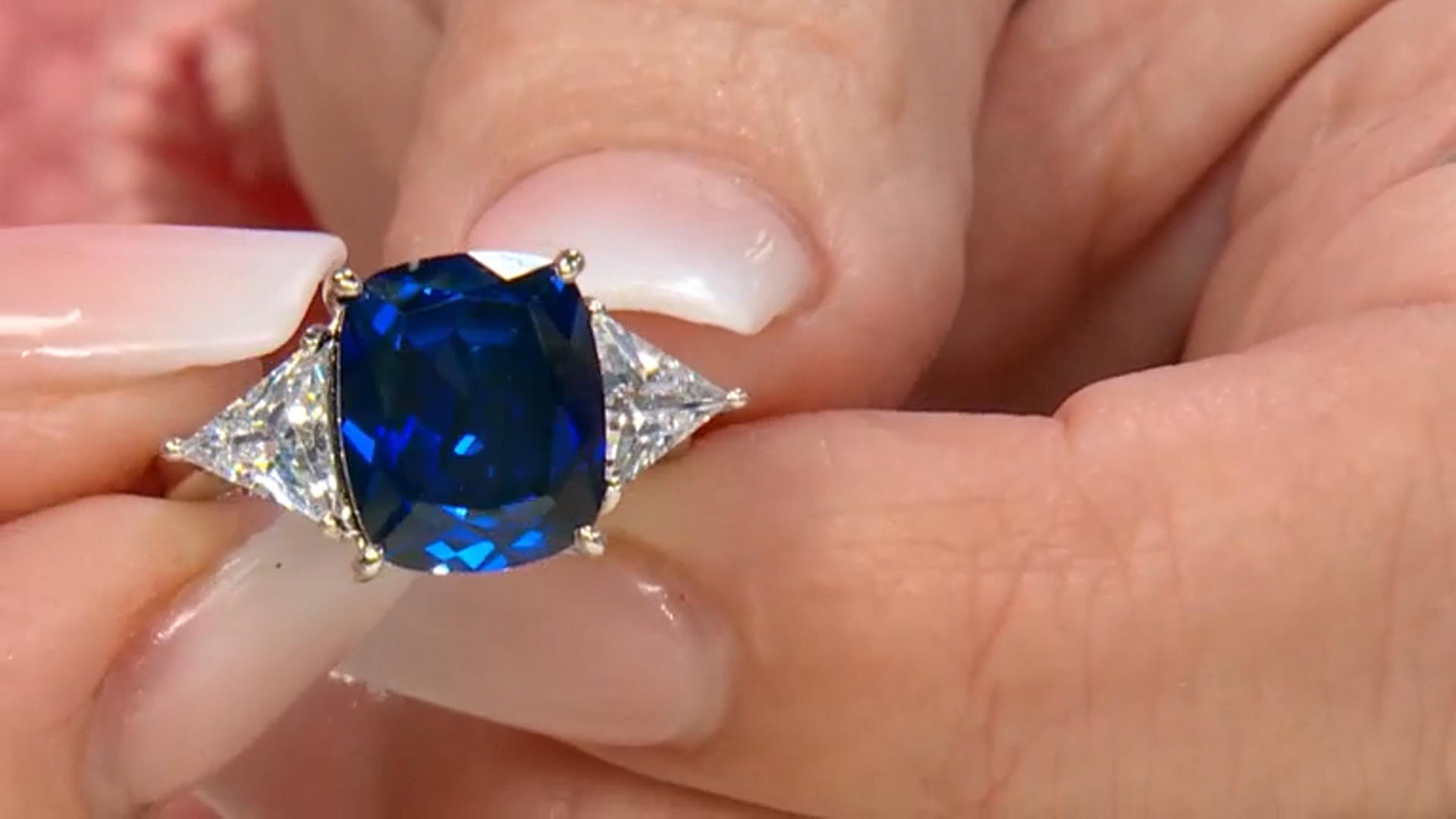 Blue Lab Created Sapphire & Cubic Zirconia Platineve™ Ring Video Thumbnail