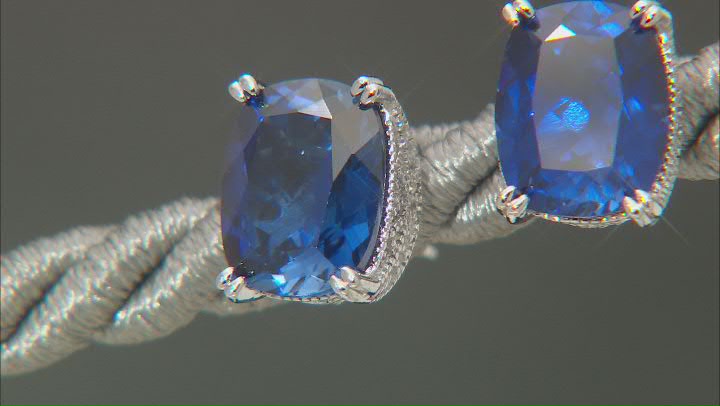 Lab Created Sapphire And White Cubic Zirconia Platineve®  Earrings 5.75ctw Video Thumbnail