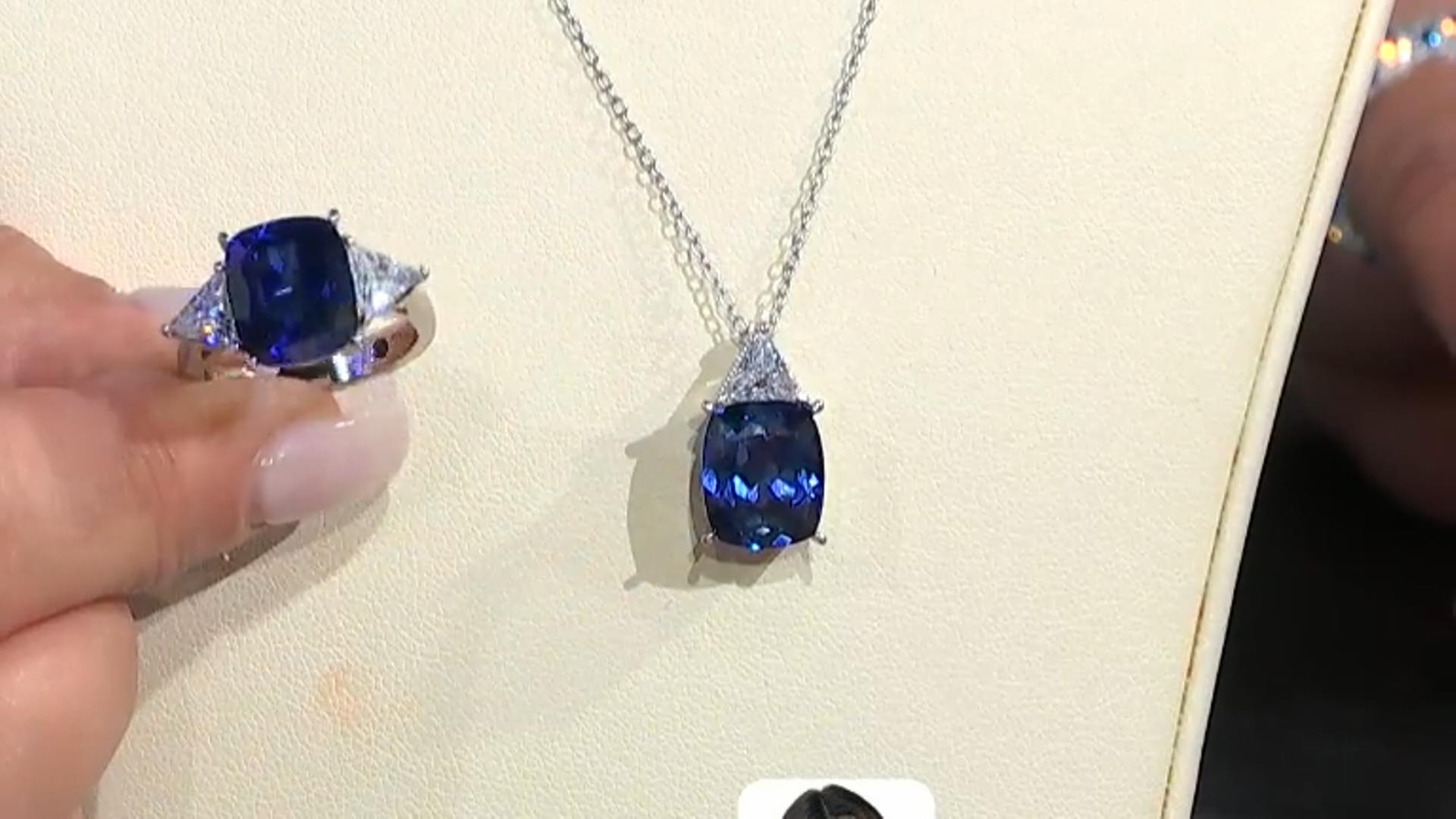 Blue Lab Created Sapphire and Cubic Zirconia Platineve™ Pendant With Chain 7.06ctw Video Thumbnail