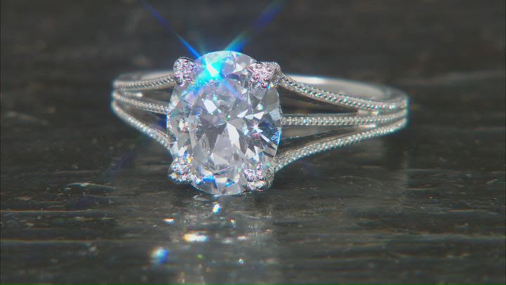 White Cubic Zirconia Platineve Ring 3.80ctw Video Thumbnail