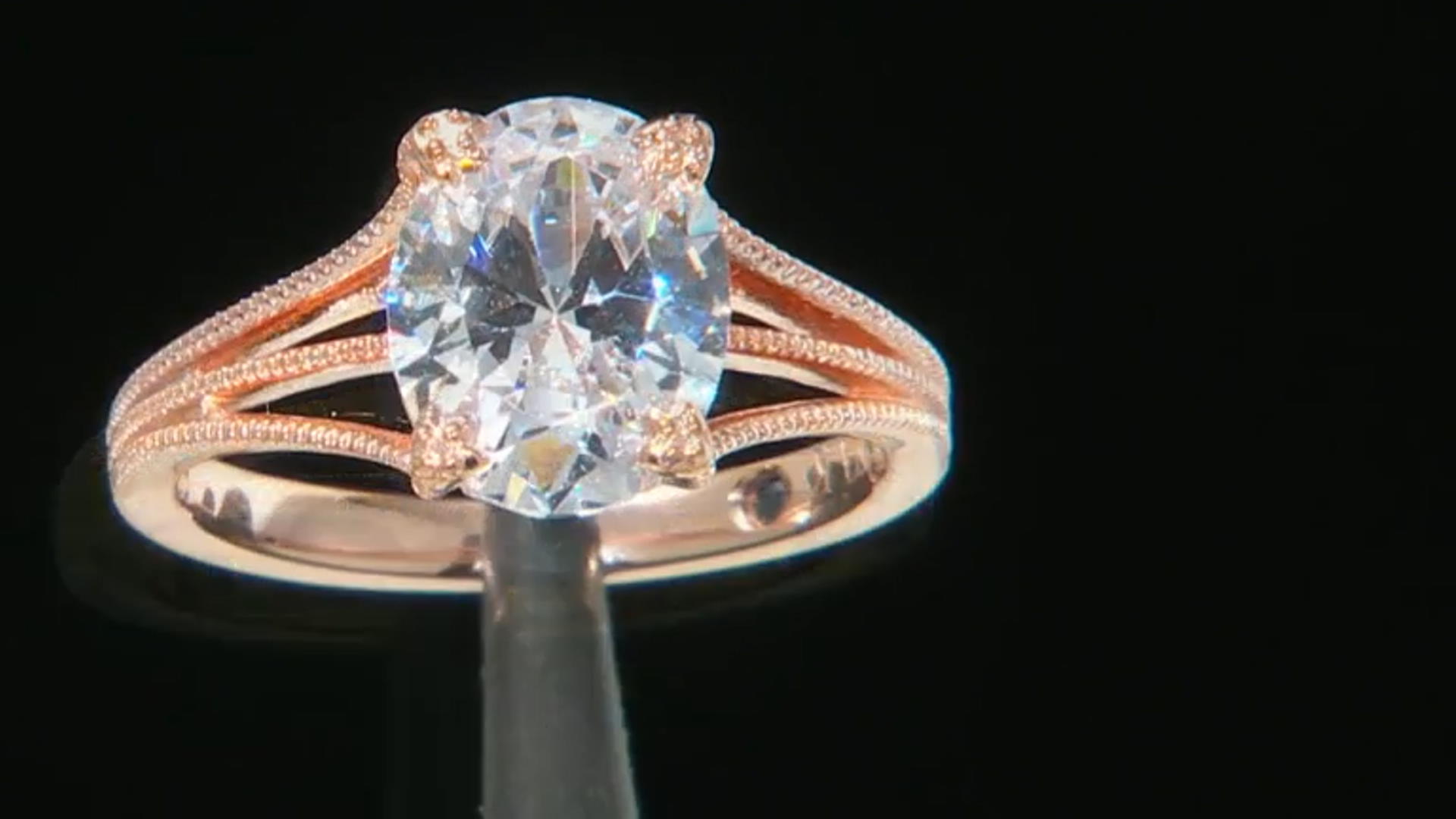 White Cubic Zirconia 18K Rose Gold Over Sterling Silver Ring 3.80ctw Video Thumbnail