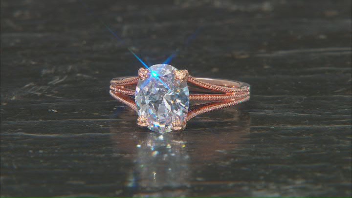 White Cubic Zirconia 18K Rose Gold Over Sterling Silver Ring 3.80ctw Video Thumbnail