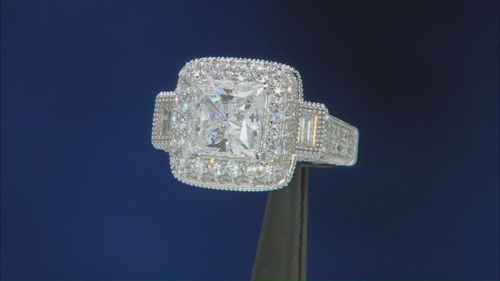 White Cubic Zirconia Platineve™ Ring 7.28ctw Video Thumbnail
