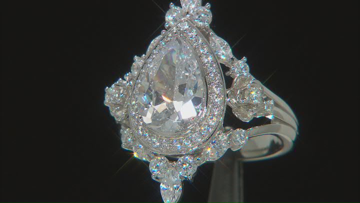 White Cubic Zirconia Platineve Ring 6.77ctw Video Thumbnail