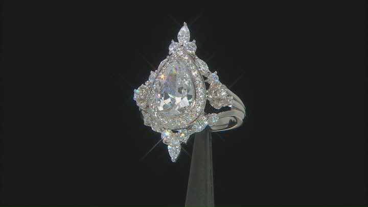 White Cubic Zirconia Platineve Ring 6.77ctw Video Thumbnail