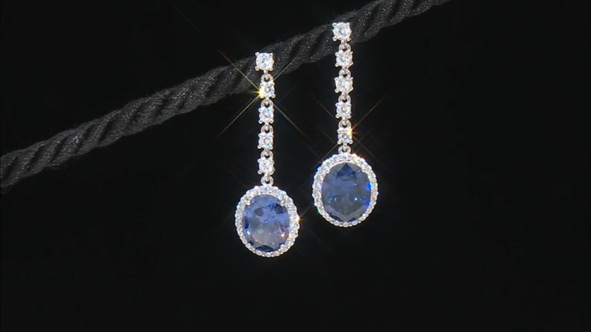 Blue And White Cubic Zirconia Platineve Anniversary Earrings 12.75ctw Video Thumbnail