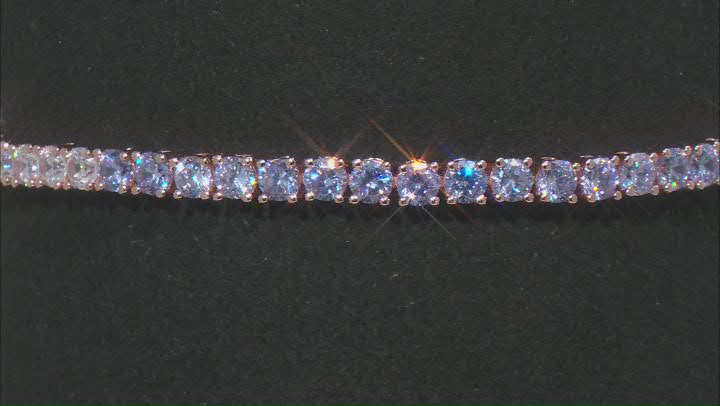 Purple And White Cubic Zirconia 18k Rose Gold Over Sterling Silver Bracelet 10.34ctw Video Thumbnail