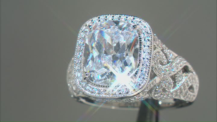 White Cubic Zirconia Platineve Ring 7.89ctw Video Thumbnail