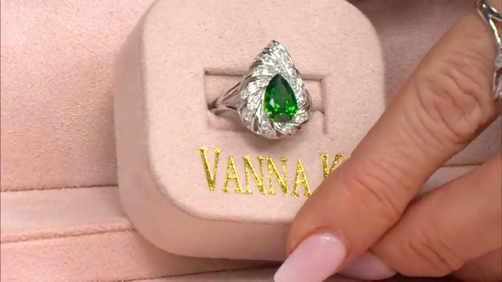 Green And White Cubic Zirconia Platineve Ring Hawaii Collection 4.39ctw Video Thumbnail