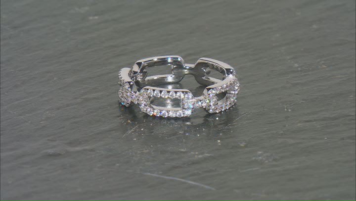 White Cubic Zirconia Platineve Paperclip Ring 1.54ctw Video Thumbnail