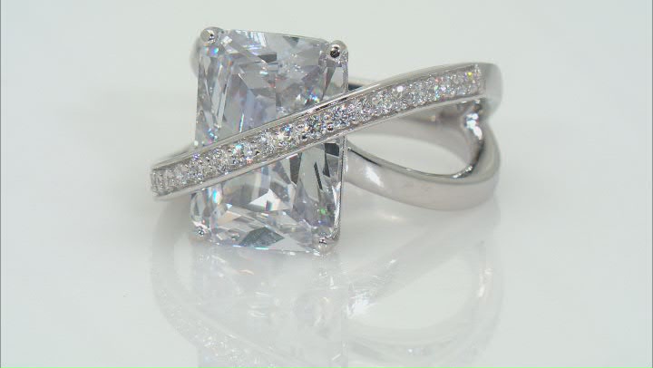 White Cubic Zirconia Platineve 11th Anniversary Ring 11.40ctw Video Thumbnail
