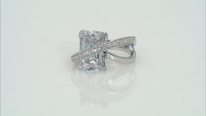 White Cubic Zirconia Platineve 11th Anniversary Ring 11.40ctw Video Thumbnail