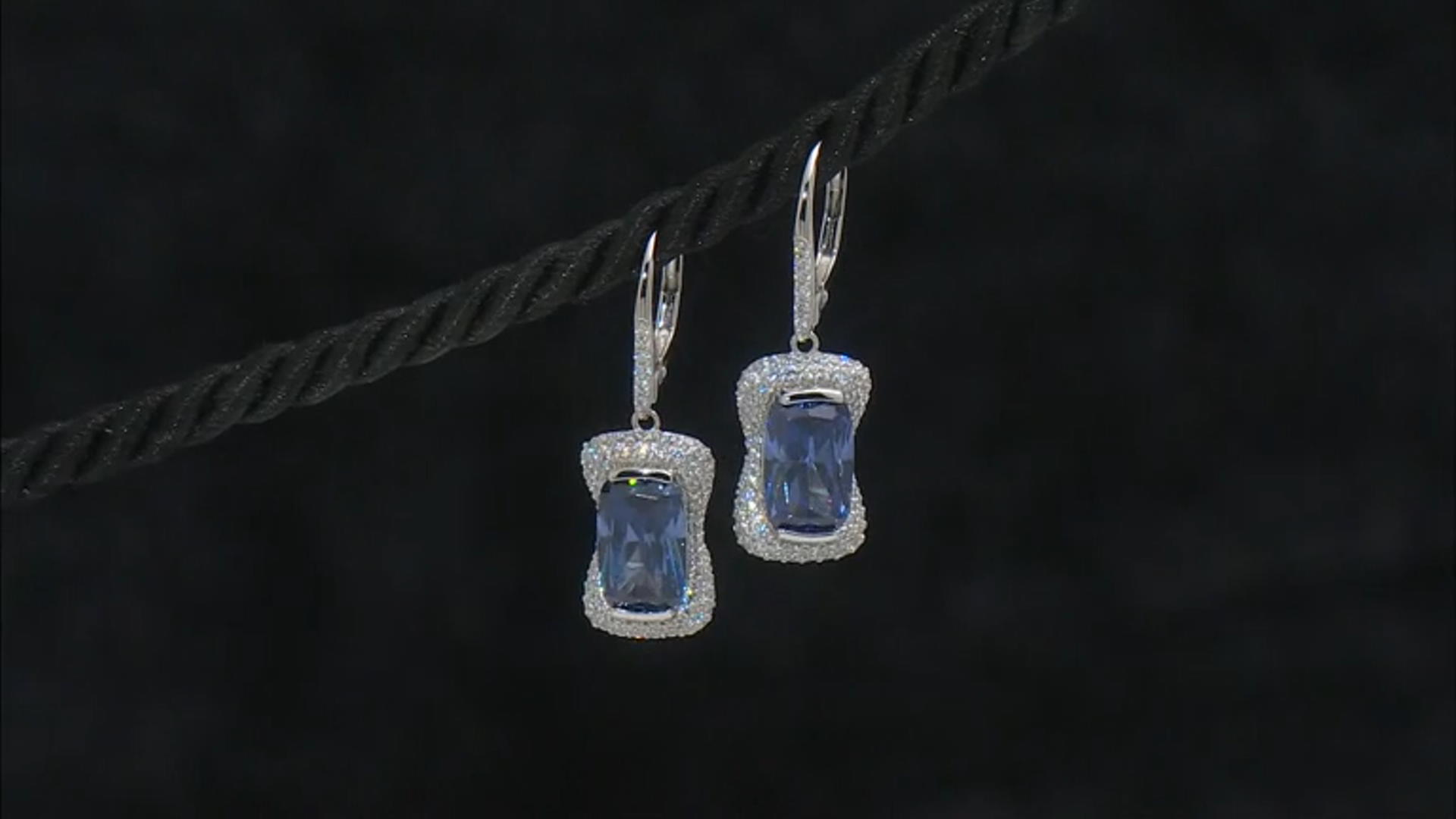 Blue And White Cubic Zirconia Platineve Earrings 10.12ctw Video Thumbnail