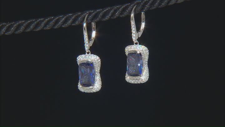 Blue And White Cubic Zirconia Platineve Earrings 10.12ctw Video Thumbnail