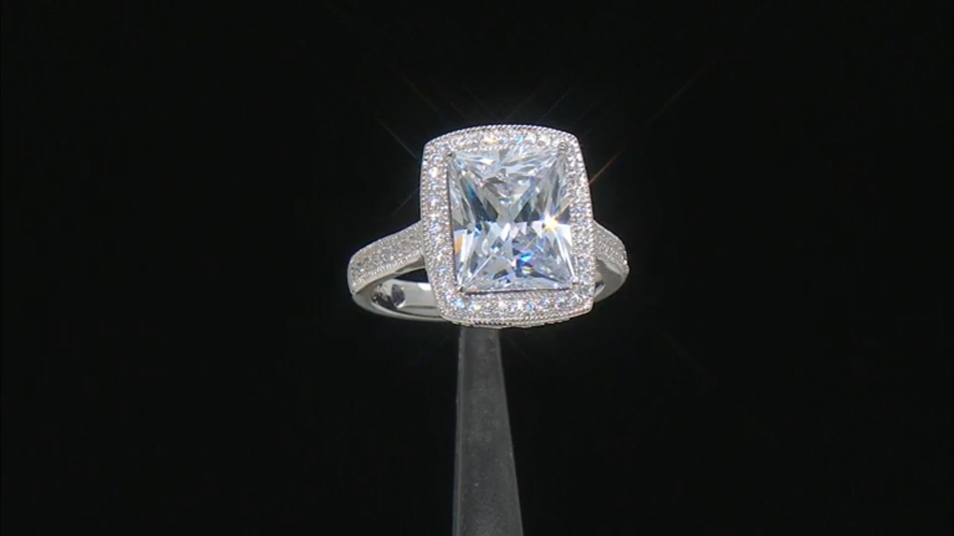 White Cubic Zirconia Platineve Ring 7.61ctw Video Thumbnail