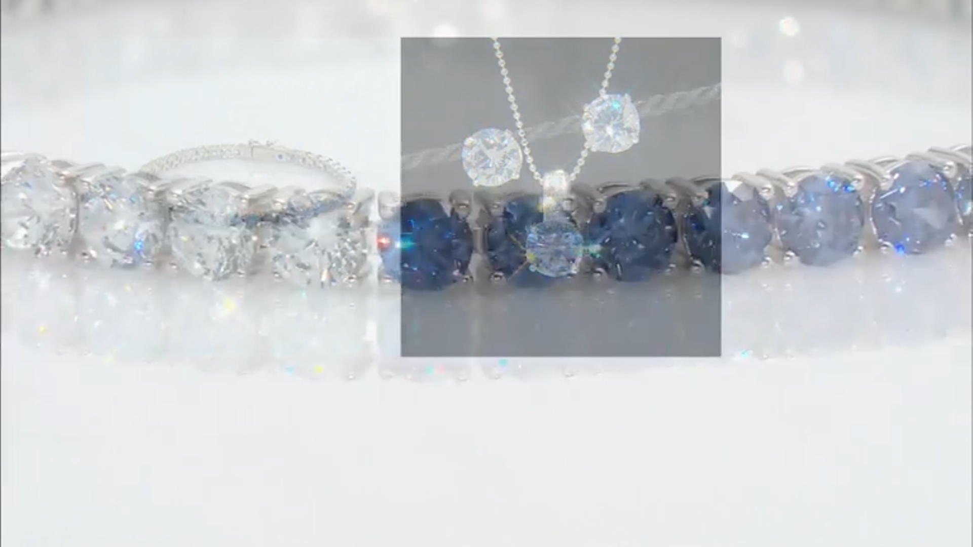 Blue And White Cubic Zirconia Platineve Tennis Bracelet 17.42ctw Video Thumbnail