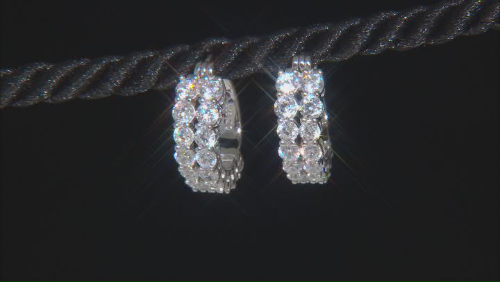 White Cubic Zirconia Platineve Hoops 4.53ctw Video Thumbnail