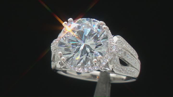 White Cubic Zirconia Platineve Ring 11.15ctw Video Thumbnail