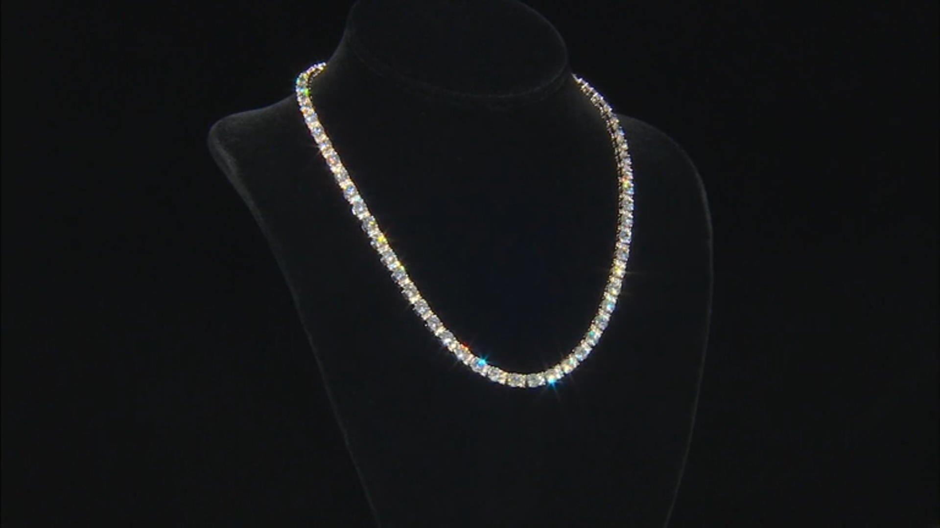 White Cubic Zirconia Platineve® Tennis Necklace 58.40ctw Video Thumbnail