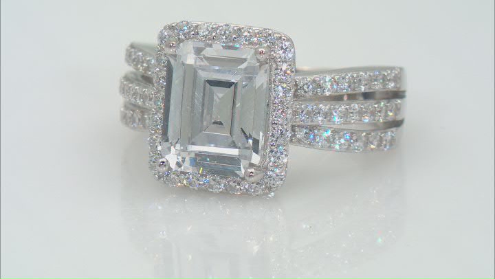 White Cubic Zirconia Platineve® Ring 6.57ctw Video Thumbnail