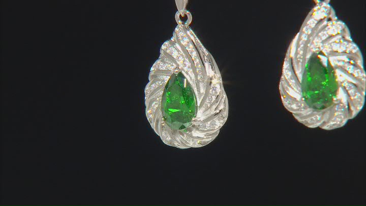 Green And White Cubic Zirconia Platineve® Hawaii Collection Earrings 3.19ctw Video Thumbnail