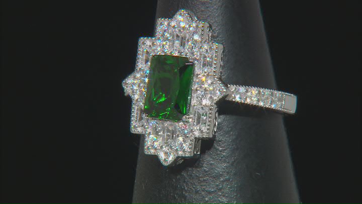Green And White Cubic Zirconia Platineve Ring 3.71ctw Video Thumbnail