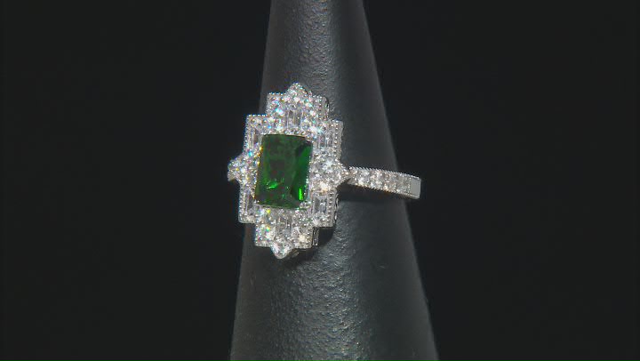 Green And White Cubic Zirconia Platineve Ring 3.71ctw Video Thumbnail
