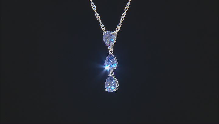 Blue Cubic Zirconia Platineve® Jewelry Set 9.20ctw Video Thumbnail