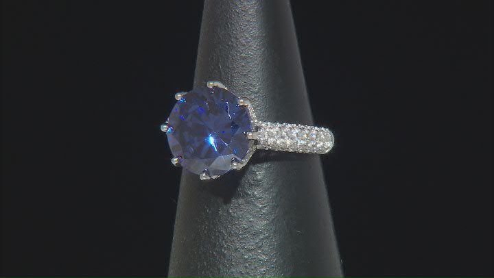 Blue And White Cubic Zirconia Platineve Ring 9.14ctw Video Thumbnail