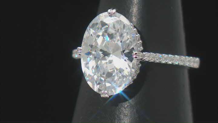 White Cubic Zirconia Platineve® Ring 9.18ctw Video Thumbnail