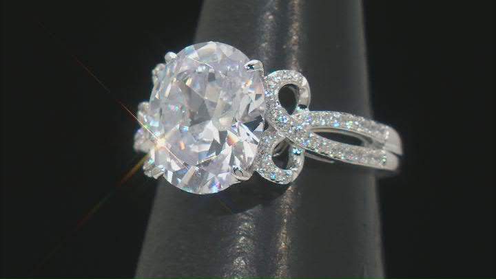White Cubic Zirconia Platineve® Ring 7.12ctw Video Thumbnail