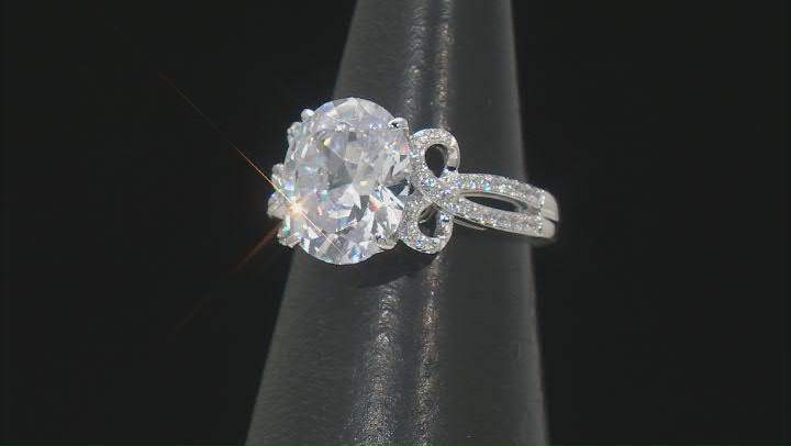 White Cubic Zirconia Platineve® Ring 7.12ctw Video Thumbnail