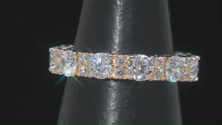 White Cubic Zirconia Platineve® And 18k Yellow Gold Over Sterling Silver Ring 5.82ctw Video Thumbnail