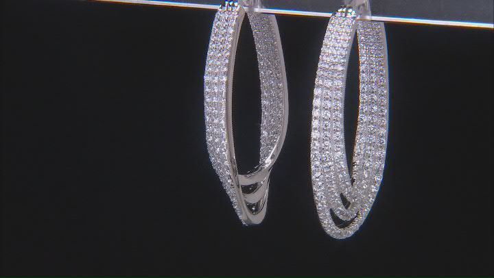 White Cubic Zirconia Platineve® Hoops 4.62ctw Video Thumbnail