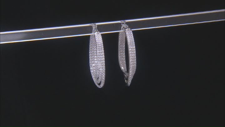 White Cubic Zirconia Platineve® Hoops 4.62ctw Video Thumbnail