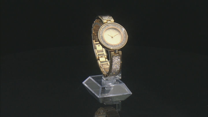 Ladies Gold Tone & Crystal Watch Video Thumbnail