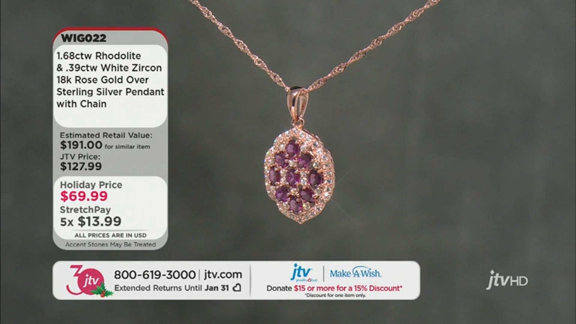 Raspberry Rhodolite 18K Rose Gold Over Sterling Silver Pendant With Chain 2.07ctw Video Thumbnail
