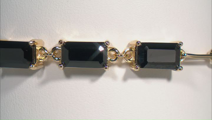 Black Spinel 18k Yellow Gold Over Sterling Silver Bracelet 5.10ctw Video Thumbnail