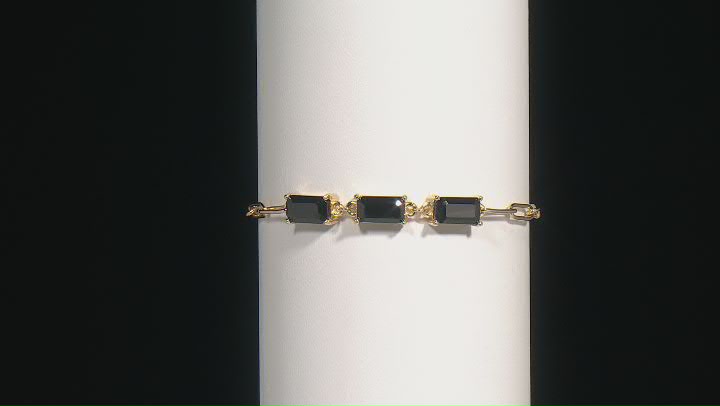 Black Spinel 18k Yellow Gold Over Sterling Silver Bracelet 5.10ctw Video Thumbnail