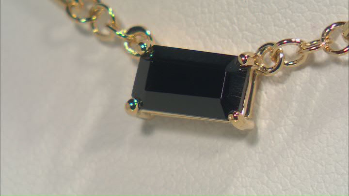 Black Spinel 18k Yellow Gold Over Sterling Silver Necklace 1.50ct Video Thumbnail