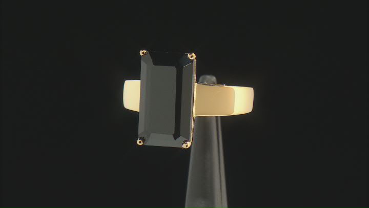 Black Spinel 18k Yellow Gold Over Sterling Silver Ring 5.00ct Video Thumbnail