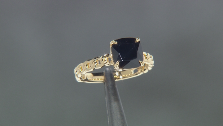 Black Spinel 18k Yellow Gold Over Sterling Silver Ring 2.13ct Video Thumbnail