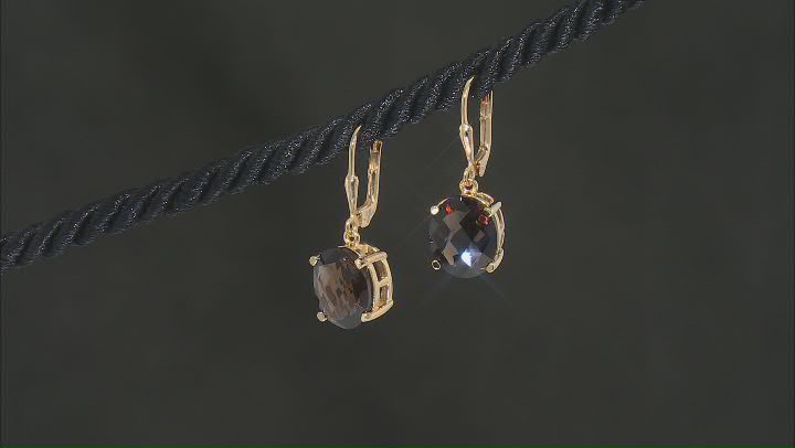Brown Smoky Quartz 18k Yellow Gold Over Sterling Silver Earrings 8.30ctw Video Thumbnail