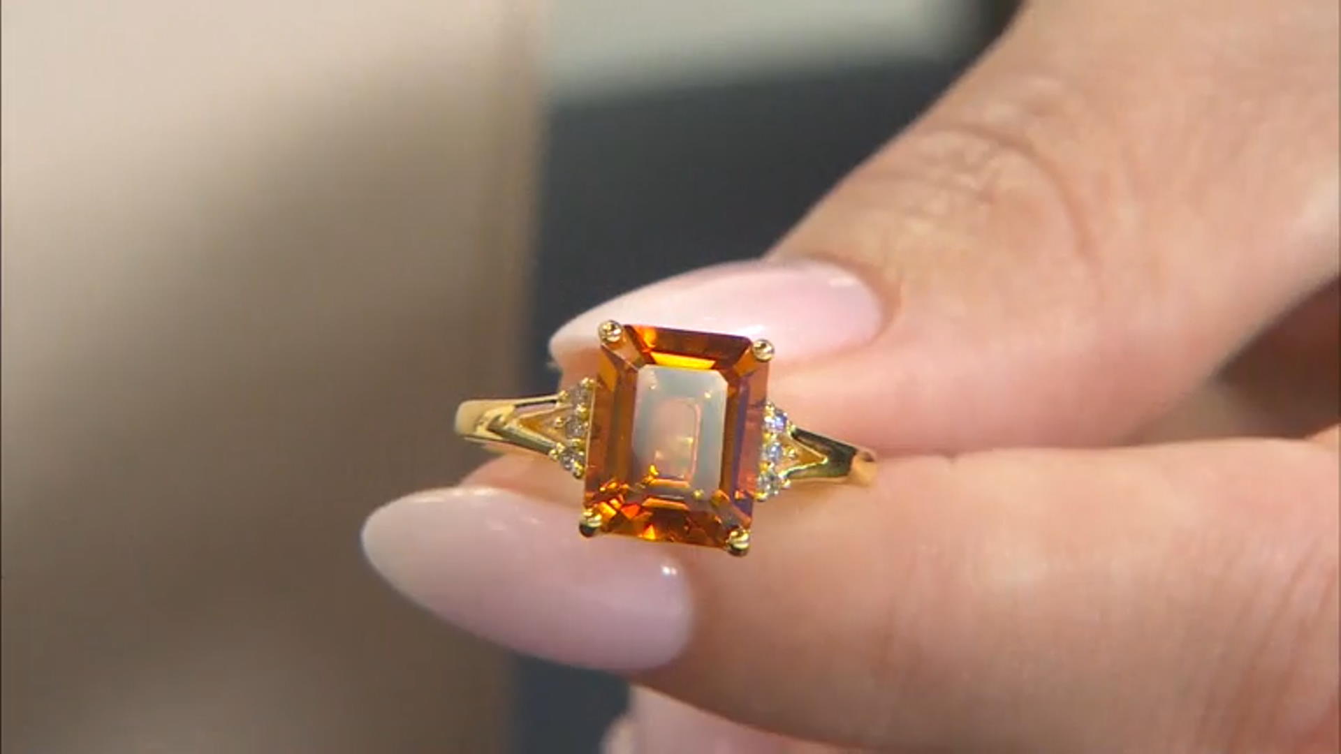 Madeira Citrine 18k Yellow Gold Over Sterling Silver Ring 3.11ctw Video Thumbnail