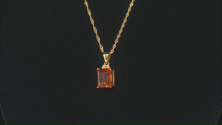 Madeira Citrine 18k Yellow Gold Over Sterling Silver Pendant with Chain 2.83ctw Video Thumbnail