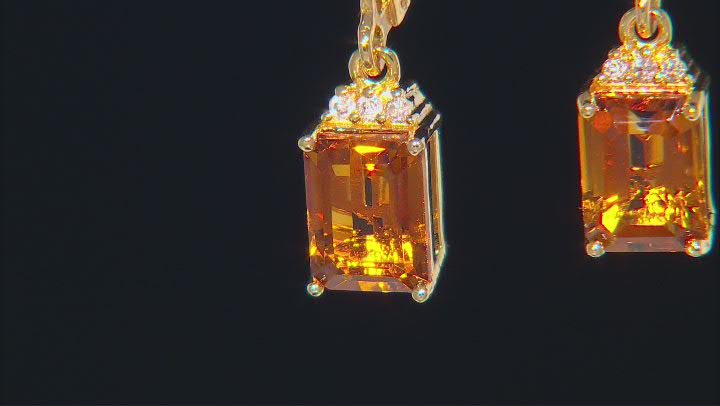 Madeira Citrine 18k Yellow Gold Over Sterling Silver Earrings 2.60ctw Video Thumbnail