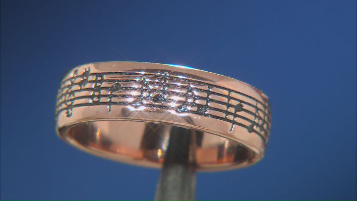 18k Rose Gold Over Sterling Silver Music Note Ring Video Thumbnail