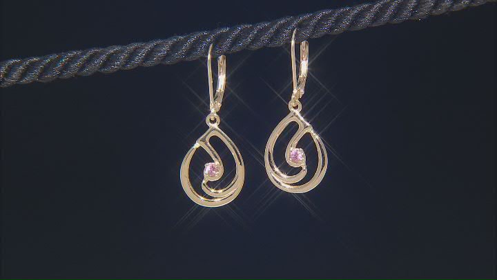 Pink Color Shift Garnet 18k Yellow Gold Over Sterling Silver Music Note Earrings 0.15ctw Video Thumbnail