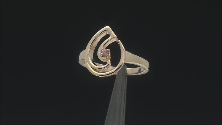 Pink Color Shift Garnet 18k Yellow Gold Over Sterling Silver Music Note Ring Video Thumbnail